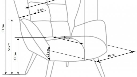 Крісло м'яке Halmar Tyrion / Тіріон Гірчичний / Чорні ніжки 12