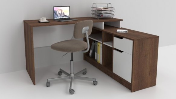 Комп'ютерний стіл Nord Інтарсіо Правий/Лівий Бронзовий 133 см 14