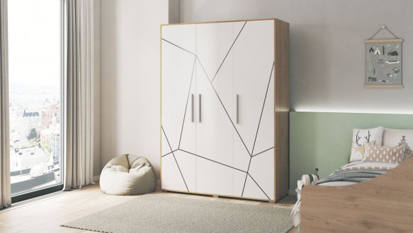 Модульная детская Toni/Тони Світ Меблів Дуб Артизан/Нимфея Альба с шелкографией и лаком 2