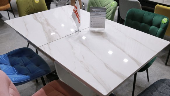 Стіл Ludwig (140-180 см) White (+beige) Glossy 5