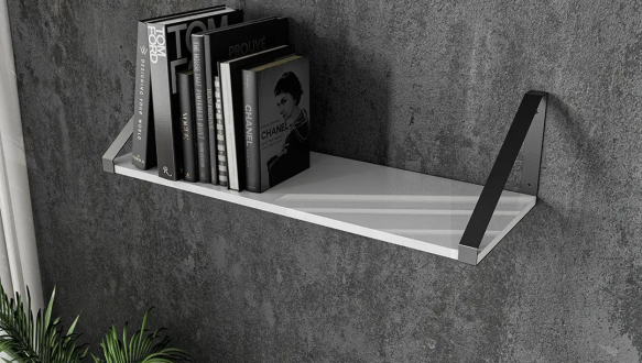 Полиця настінна білий/чорний XT28