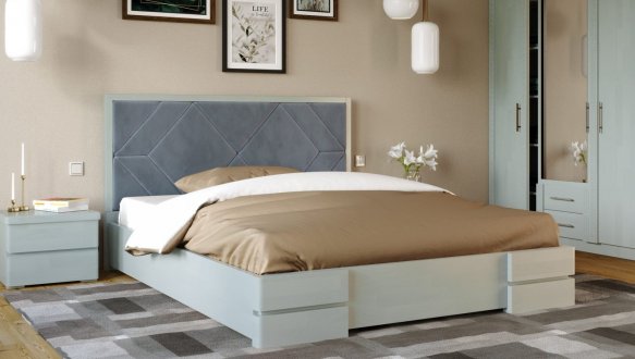 Кровать деревянная с мягкой вставкой ArborDrev Тиффани Сосна / Бук 6