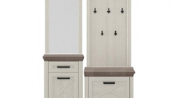 Модульная прихожая Гербор Марсель Ясень снежный / Дуб сонома трюфель