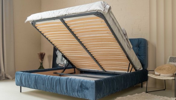 Ліжко двоспальне м'яке Woodsoft Marsala / Марсала з підйомним механізмом та нішею для білизни 3