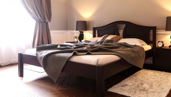 Кровать двуспальная деревянная ЧДК Италия массив Ольха 4