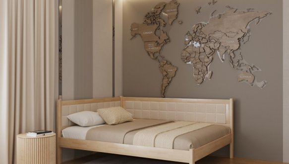 Ліжко двоспальне дерев'яне Лев Мілвокі Щит бука 3