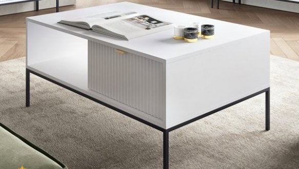 Модульна вітальня Білий/Чорні ніжки Nova 8