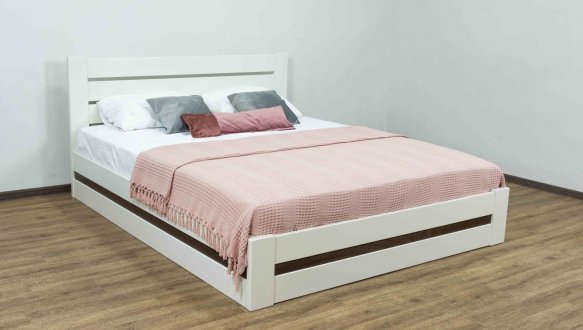 Ліжко дерев'яне Дрімка Лотос з підйомним механізмом та нішею для білизни Бук 6