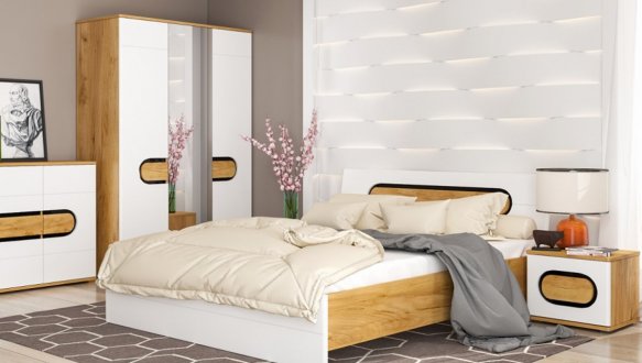 Модульна спальня Rodan/Родан Mebelbos Дуб крафт золотий/Білий