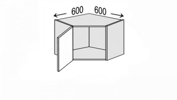 Секция верхняя УголВ 45° 600х600/360 1дв Глори