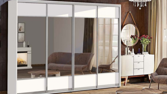 Шафа-купе Комфорт меблі Модель-1 білий 4 320 см дверна