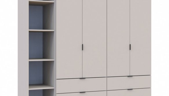 Шкаф Дорос Гелар кашемир с Этажеркой 4 дверный 193,2 см 11