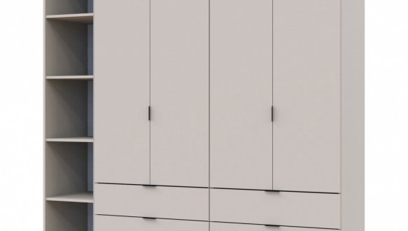 Шкаф Дорос Гелар кашемир с Этажеркой 4 дверный 193,2 см 12