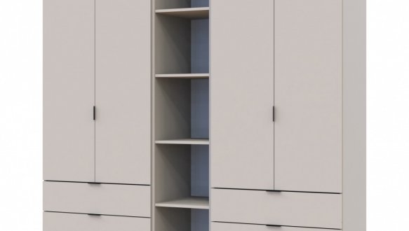 Шкаф Дорос Гелар кашемир с Этажеркой 4 дверный 193,2 см 6