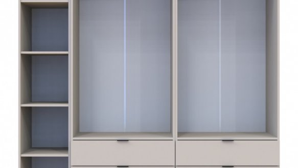 Шкаф Дорос Гелар кашемир с Этажеркой 4 дверный 193,2 см 7