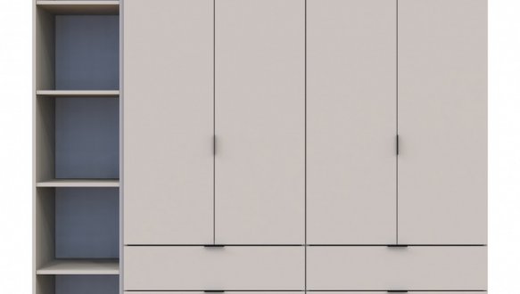 Шкаф Дорос Гелар кашемир с Этажеркой 4 дверный 193,2 см 10