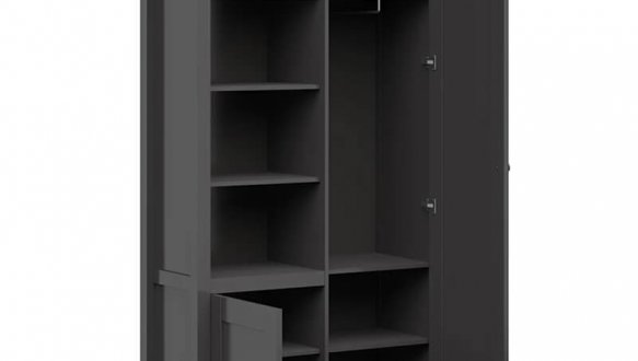 Шафа комбінована BRW Poland SZF2D Hesen 2 дверна чорна 106 см 2