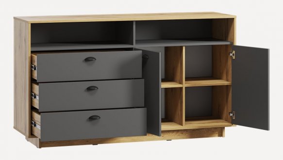 Тумба Куба К002 L/R Антрацит / Дуб аппалачи Морели 1