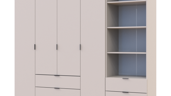 Шкаф для одежды Дорос Гелар кашемир 4-х дверной с пеналом 215 см