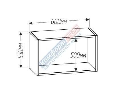 Шафа верхня В60.53.1Д Хай-Тек глянець перламутр 0