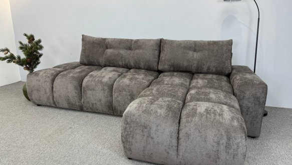 Кутовий диван розкладний крокуюча єврокнижка Елізіум Сапфір 277 см 50