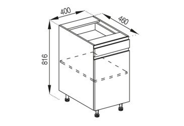 Тумба нижняя Н 40 ДШ LUX Тина