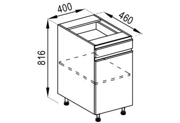 Тумба нижняя Н 40 ДШ Софи