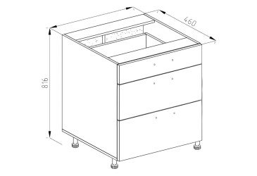 Тумба нижня Н 60 3Ш (1+2) LUX Софі
