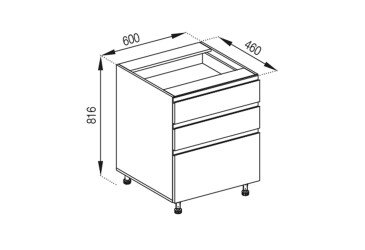 Тумба нижняя Н 60 3Ш (2+1) Тина