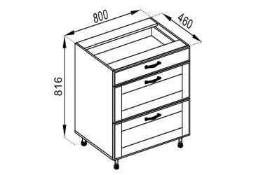 Тумба нижня Н 80 3Ш (1+2) Домініка