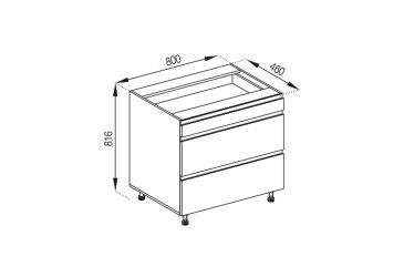 Тумба нижняя Н 80 3Ш (1+2) LUX Софи
