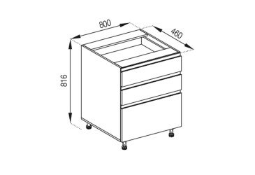 Тумба нижня Н 80 3Ш (2+1) Софі