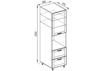 Пенал П 60 ДШ (h-920) Доминика