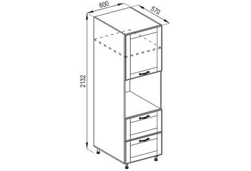 Пенал П 60 ДШ LUX Домініка