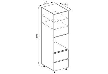 Пенал П 60 ДШ LUX (h-920) Тіна