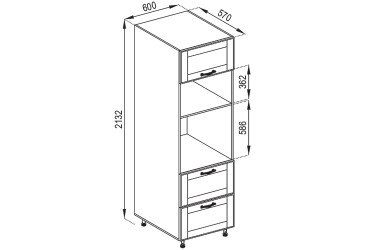 Пенал П 60 ДШ п/мікрохв. Домініка
