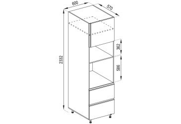 Пенал П 60 ДШ п/микромин. (h-920) LUX Софи