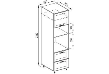 Пенал П 60 ДШ п/микромин. (h-920) Доминика