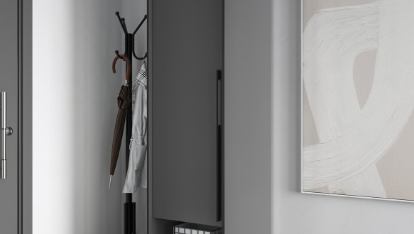 Шафа Морелі R-0002 Рамо 1 дверна антрацит 52 см