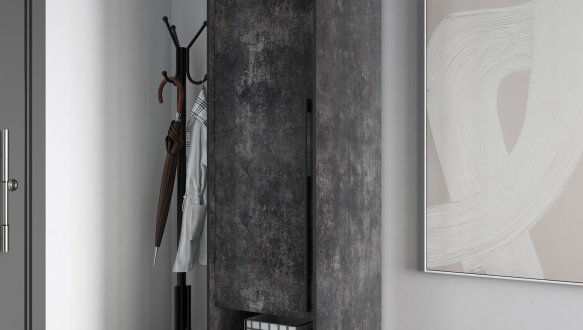 Шкаф Морели R-0002 Рамо 1 дверный бетон темный 52 см