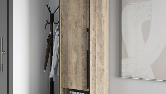 Шкаф Морели R-0002 Рамо 1 дверный ду гранж песочный 52 см