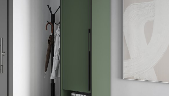 Шкаф Морели R-0002 Рамо 1 дверный зеленый дымчатый 52 см