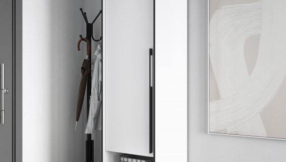 Шкаф Морели R-0002 Рамо 1 дверный белый 52 см