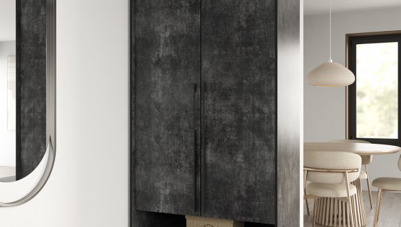 Шафа Морелі R-0003 Рамо 2 дверна бетон темний 100 см