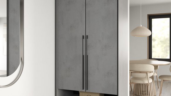 Шкаф Морели R-0003 Рамо 2 дверный бетон тефра 100 см