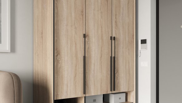 Шафа Морелі R-0006 Рамо 3 дверна сонома зі штангою та полицями 150 см