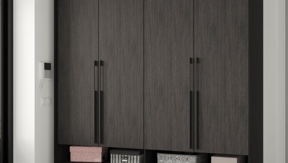 Шкаф Морели R-0010 Рамо 4 дверный венге со штангой и полками 197см