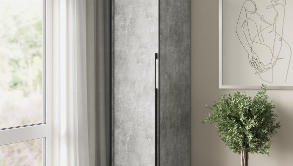 Пенал с полками бетон R-0011 Рамо