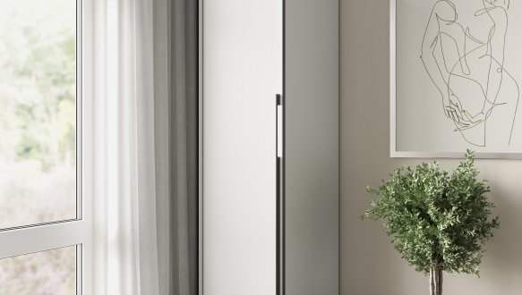 Пенал с полками белый R-0011 Рамо