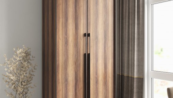 Шкаф Морели R-0014 Рамо 2 дверный дуб кверкус со штангой 100 см